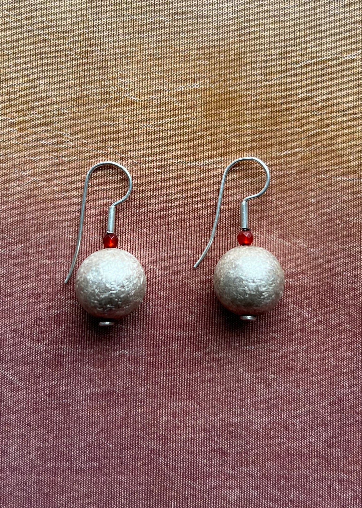 Round Silver Ball Earrings